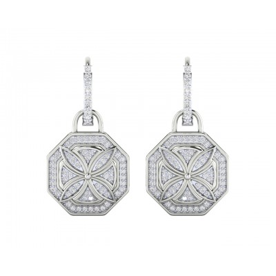 Vania Diamond Dangle Earrings in gold with removable hoops